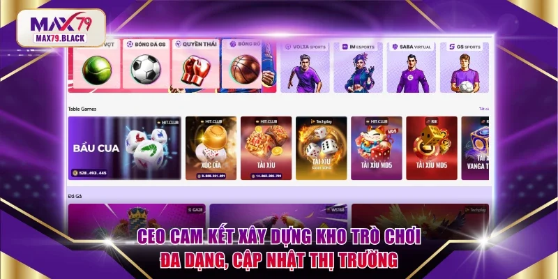 CEO cam kết xây dựng kho trò chơi đa dạng